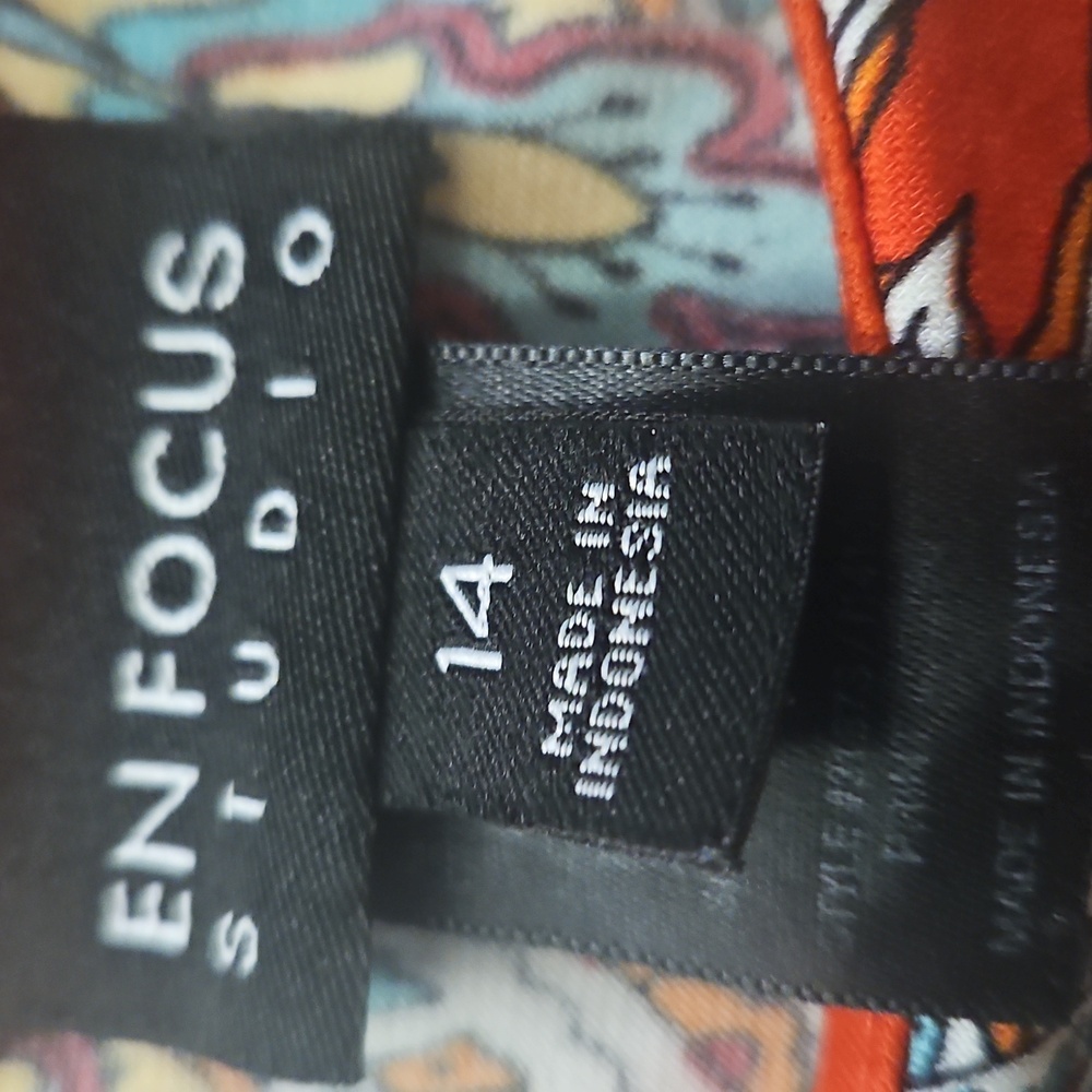 Enfocus Studio Patterned Mini Dress Women Size 14 - Picture 16 of 16